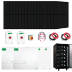 Complete Hybrid Solar Kit - Schneider Dual XW Pro 13.6kW 120/240V Output + 30.72kWh EG4-LL (V2) Battery Powerwall + 12710 Watts of Solar