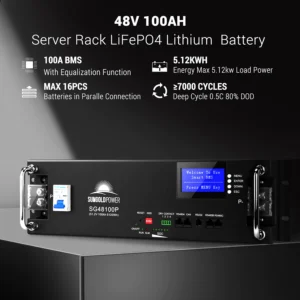 48V 100 AMP HOUR SERVER RACK LIFEPO4 LITHIUM BATTERY